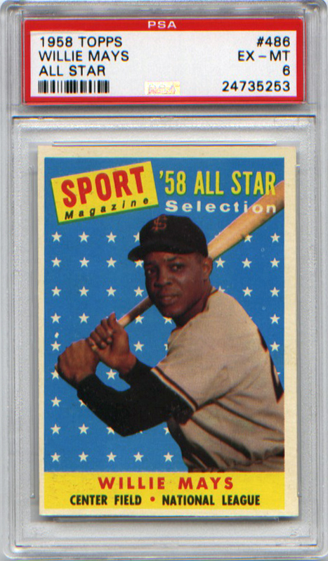 1958 Topps #486 Willie Mays AS PSA 6 product photo
